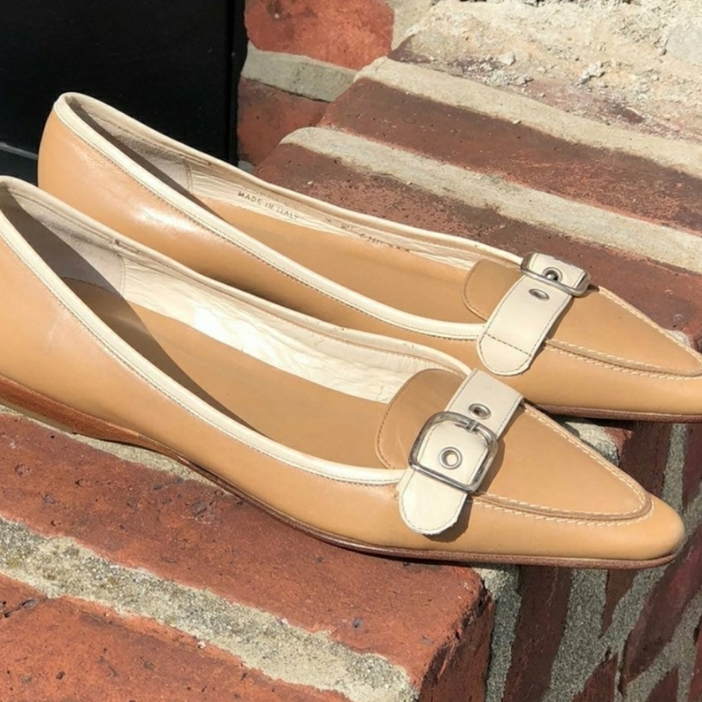 Coach 6.5 B leather Yardley flats